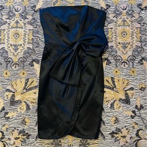 Milly New York Size 0 Mini Silk Satin Navy Dress